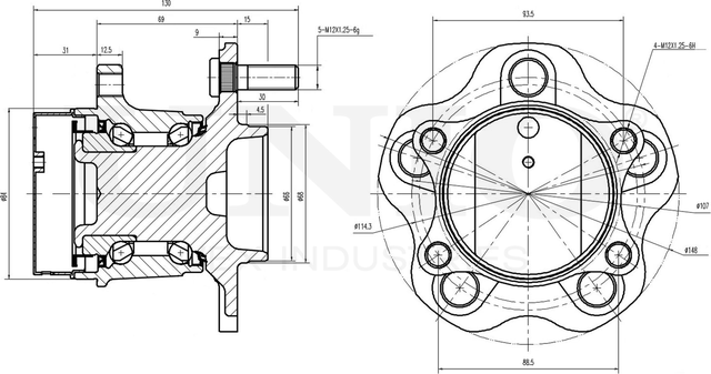 Ступица колеса с интегрированным подшипником (Unio). Артикул HUB-20296