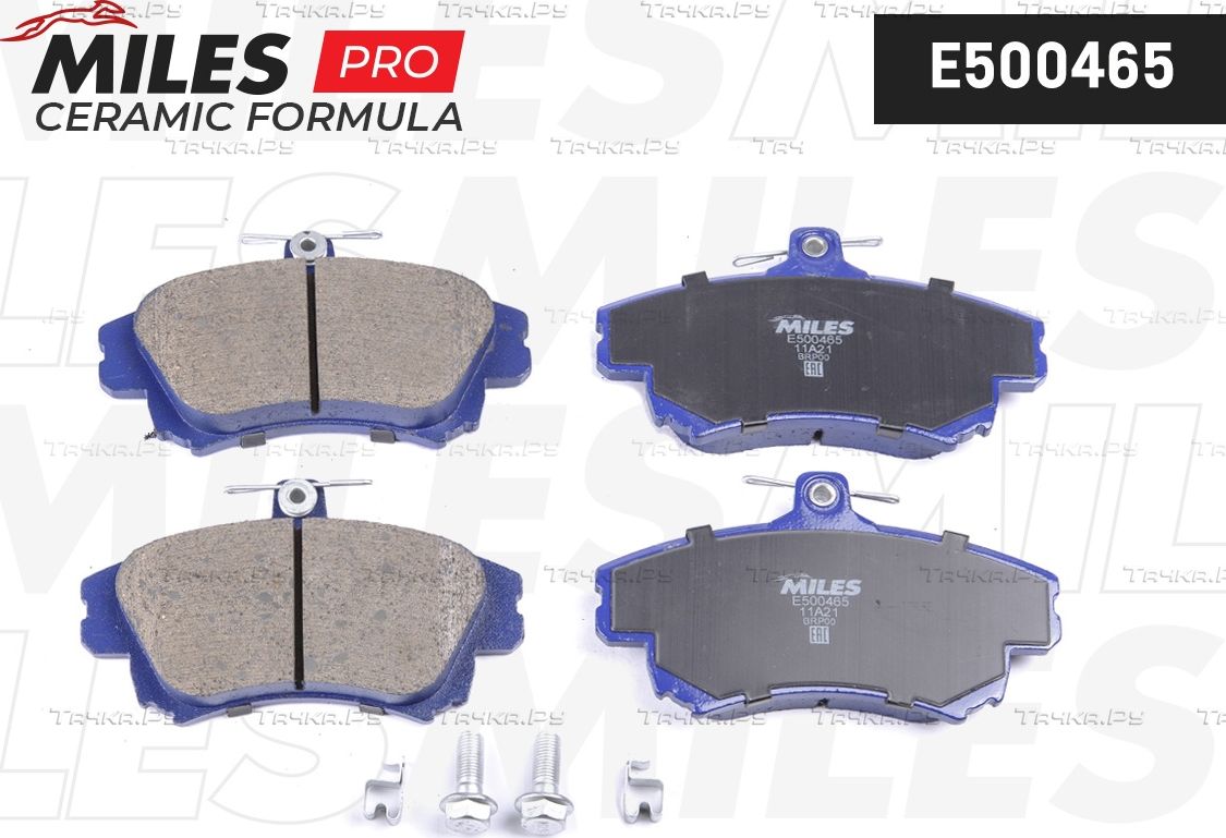Тормозные колодки Miles (Керамика) передние для Volvo S40 I 1995-2003. Артикул E500465
