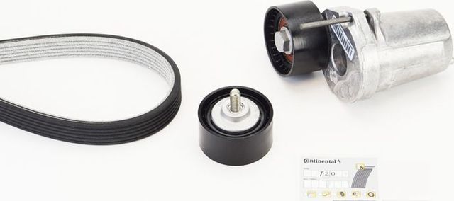 Приводной ремень поликлиновой с роликами (комплект) ContiTech для BMW X3 I (E83) 2007-2011. Артикул 6DPK1817K2