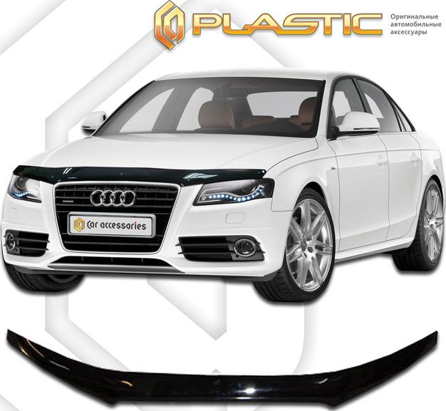Дефлектор СА Пластик для капота (Classic черный) Audi A4 2007-2011. Артикул 2010010103033
