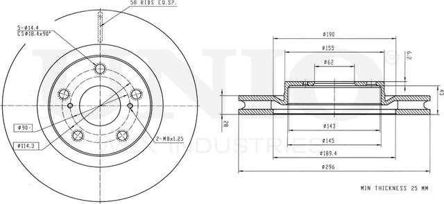 Диск тормозной (Unio). Артикул BRD-20009
