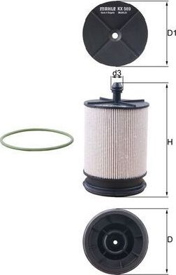 Топливный фильтр Mahle. Артикул KX 569D