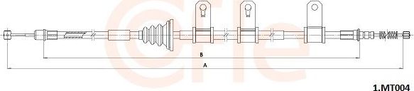 Трос ручника (тросик ручного тормоза) Cofle. Артикул 92.1.MT004