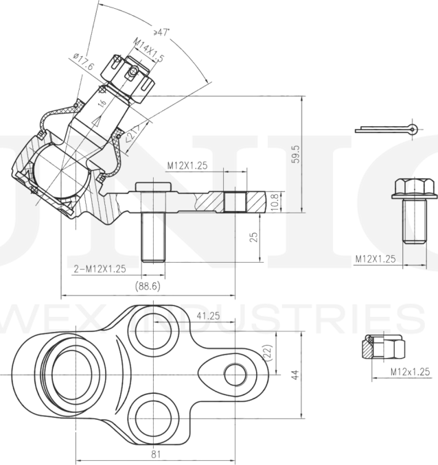 Опора шаровая (Unio). Артикул SSP-20002