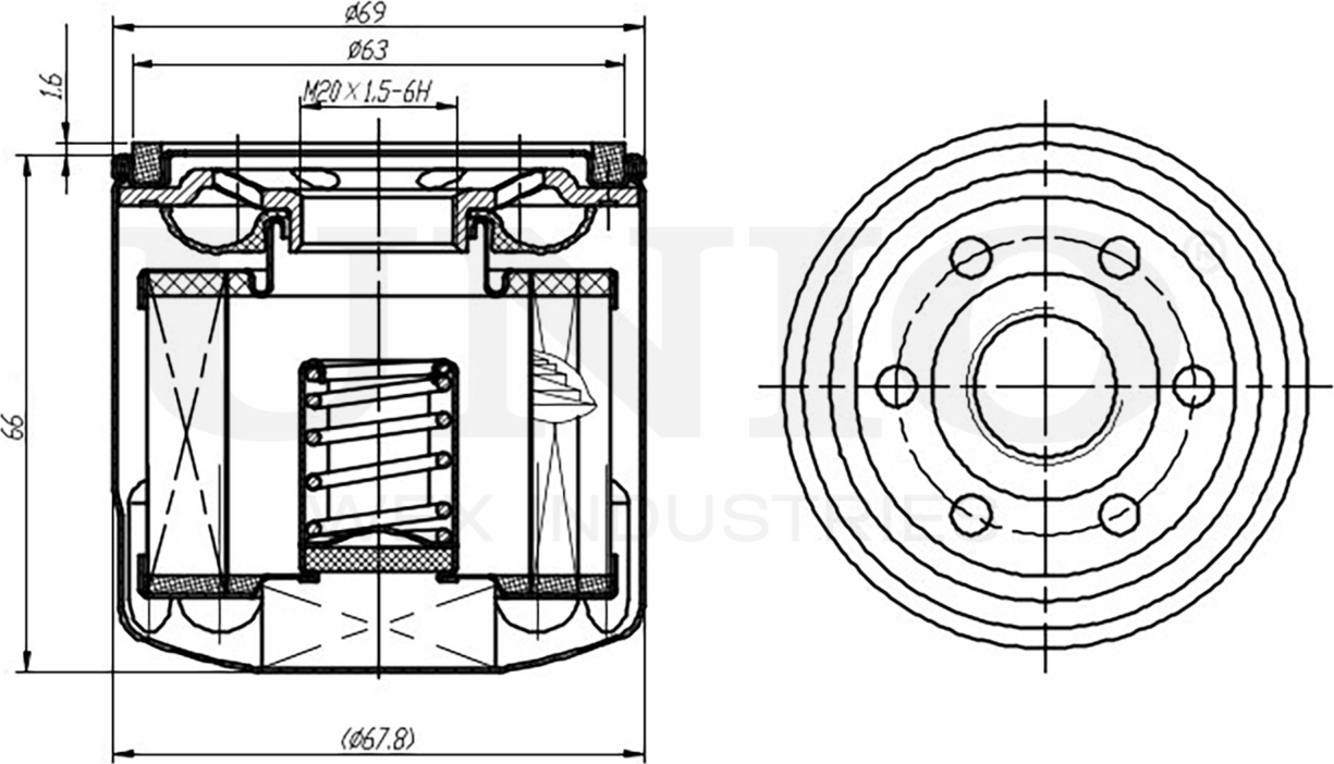 Фильтр масляный (Unio). Артикул FLT-20052