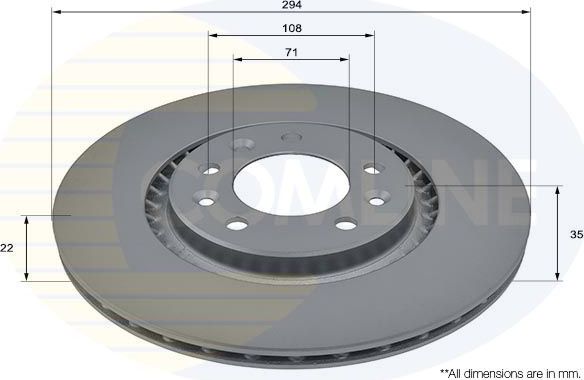 Тормозной диск Comline Comline задний для Citroen Jumpy III 2016-2026. Артикул ADC2847V
