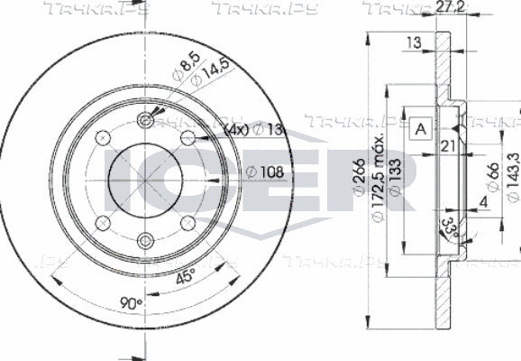 Тормозной диск Icer. Артикул 78BD4692-2