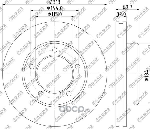 Диск тормозной (TI-Guar). Артикул TG4351260171