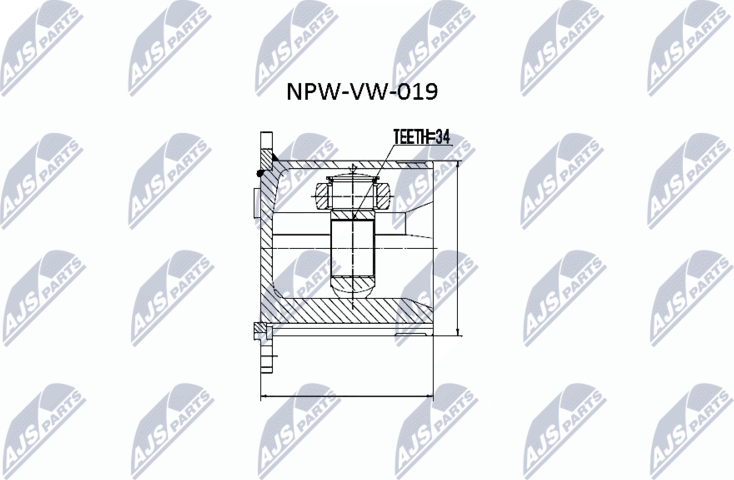 Шрус внутренний (граната) NTY. Артикул NPW-VW-019