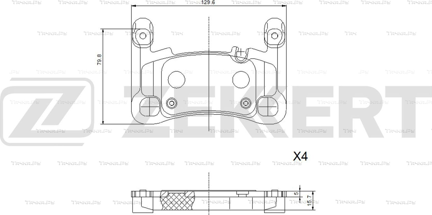 Тормозные колодки Zekkert задние для Porsche Cayenne III 2017-2026. Артикул BS-1200