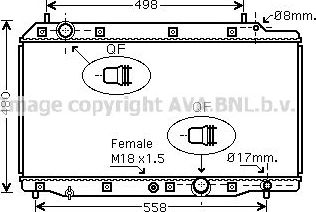 Радиатор охлаждения двигателя AVA. Артикул HD2215