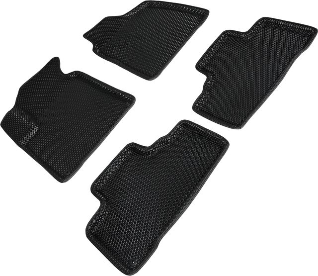 Коврики Seintex 3D EVA Ромб для салона SsangYong Actyon II 2011-2015 ЧЕРНЫЕ. Артикул 95488