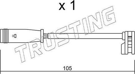 Датчик износа тормозных колодок  Trusting. Артикул SU.313