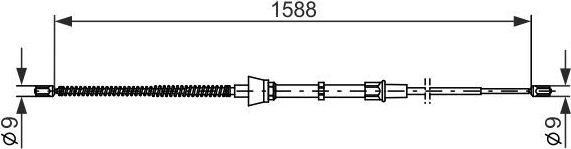 Трос ручника (тросик ручного тормоза) Bosch. Артикул 1 987 482 266