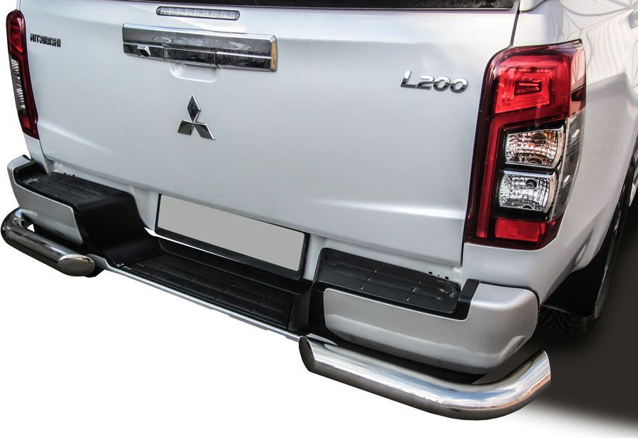 Защита Slitkoff заднего бампера d76 уголки с бампером для Mitsubishi L200 V рестайлинг 2018-2026. Артикул ML18-014