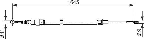 Трос ручника (тросик ручного тормоза) Bosch. Артикул 1 987 482 191