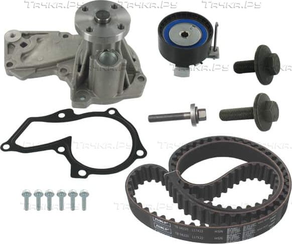 Помпа (водяной насос) с комплектом ремня ГРМ SKF для Volvo V50 I 2005-2012. Артикул VKMC 04226