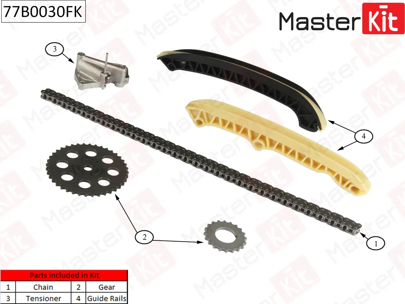 77B0030FK Комплект цепи ГРМ SKODA Fabia/Volkswagen POLO 1.2 AWY/BMD/BBM 02-07 (Master KIT) Master KIT. Артикул 77b0030fk