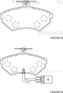 Тормозные колодки Asimco. Артикул KD7527