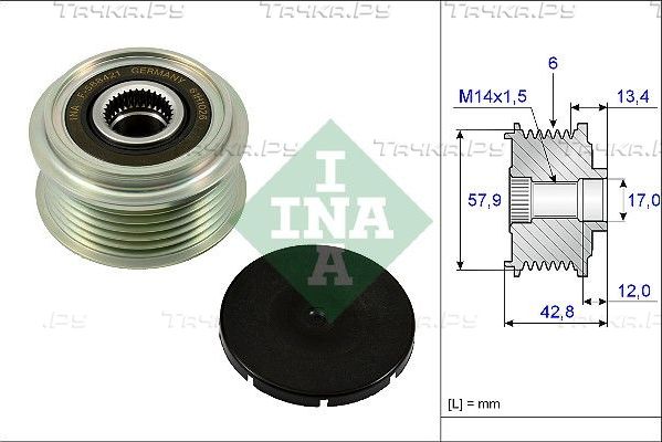 Муфта генератора обгонная Ina. Артикул 535 0240 10