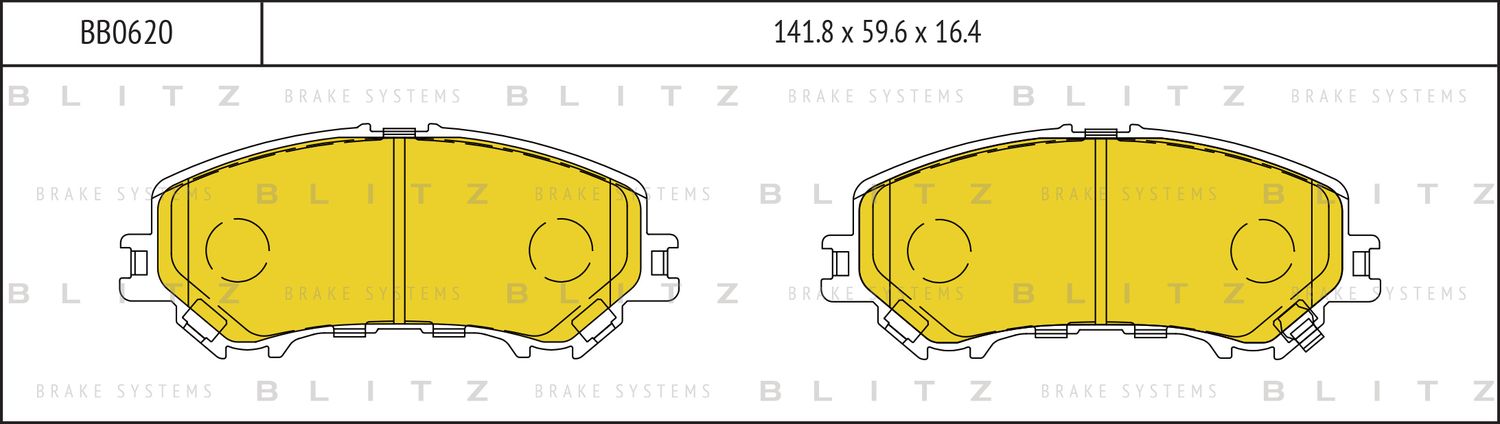 BB0620_колодки дисковые передние!/ Nissan Qashqai 1.6/2.0/1.5dCi/1.6dCi 13 (Blitz). Артикул BB0620