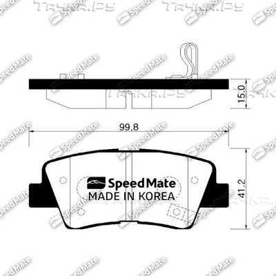 Тормозные колодки SpeedMate задние для Hyundai i30 II 2011-2017. Артикул SM-BPH042