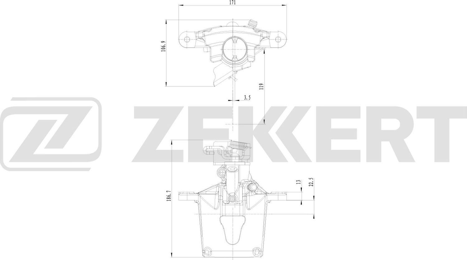 Тормозной суппорт Zekkert (Чугун). Артикул BS-8357