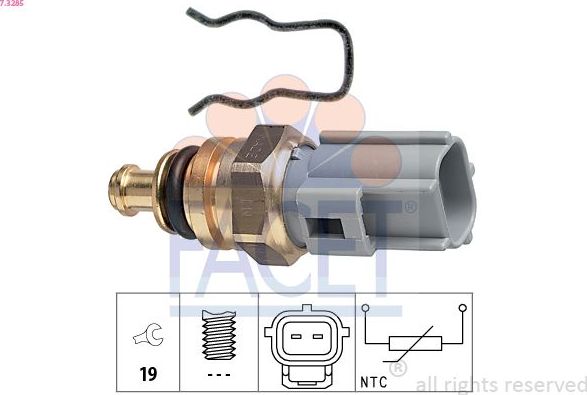 Датчик температуры охлаждающей жидкости Facet Made in Italy - OE Equivalent. Артикул 7.3285