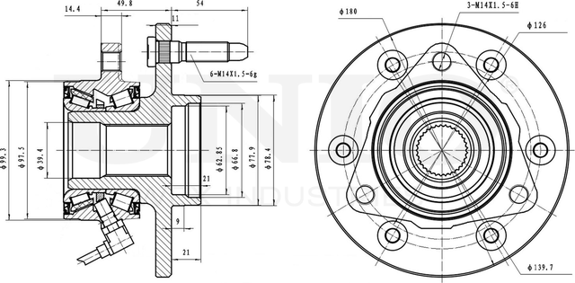 Ступица колеса с интегрированным подшипником (Unio). Артикул HUB-20205