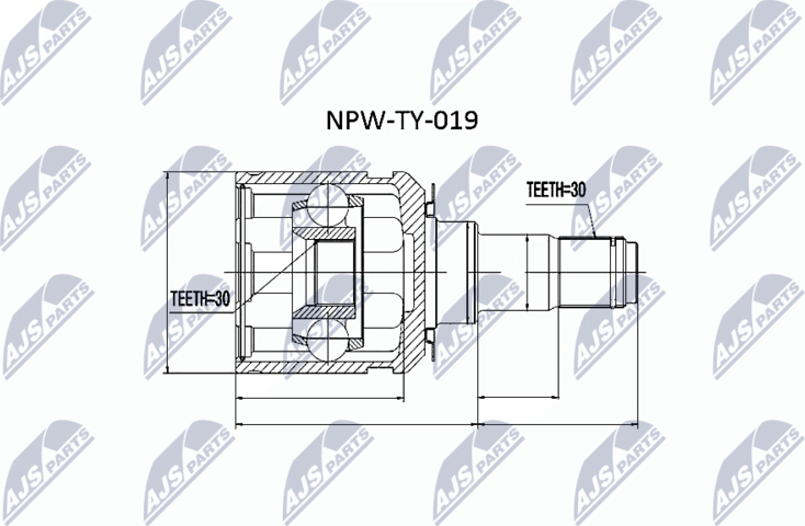 Шрус внутренний (граната) NTY. Артикул NPW-TY-019