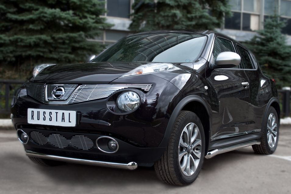 Защита RusStal порогов d63 для Nissan Juke 4WD 2010-2014. Артикул NJ4T-000884
