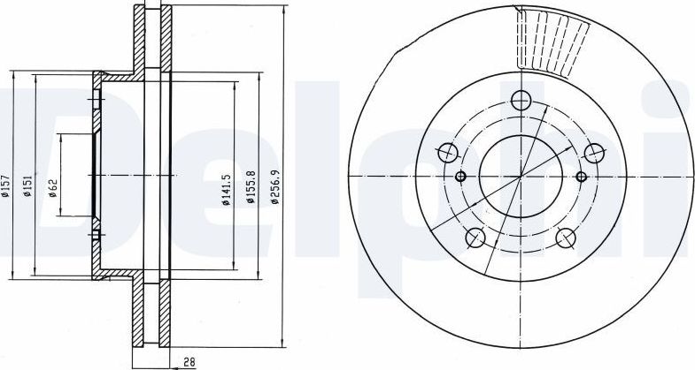 Тормозной диск Delphi. Артикул BG4181