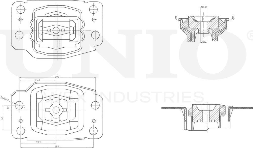 Опора двигателя (Unio). Артикул RMP-15127