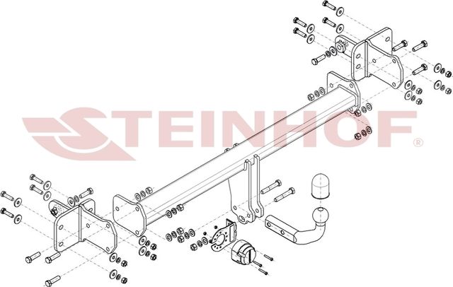 Фаркоп Steinhof для Mercedes-Benz E-Класс W213 (седан)/S213 (универсал), (в т.ч. All-Terrain) 2016-2026. Артикул M-175