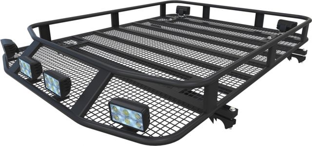 Багажник экспедиционный Podgotoffka 1600х1200х120 мм с сеткой и креплениями на рейлинги для Renault Duster I рестайлинг 2015-2020. Артикул PGT-B.92.05