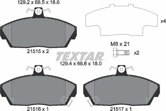 Тормозные колодки Textar. Артикул 2151503