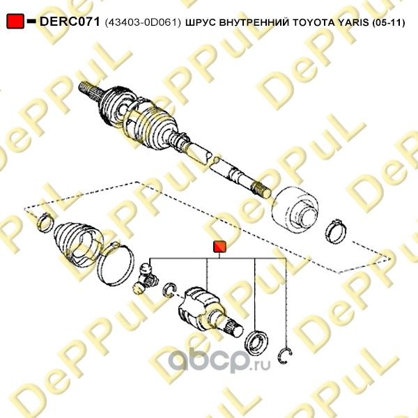 ШРУС ВНУТРЕННИЙ TOYOTA YARIS (05-11) (Deppul). Артикул DERC071