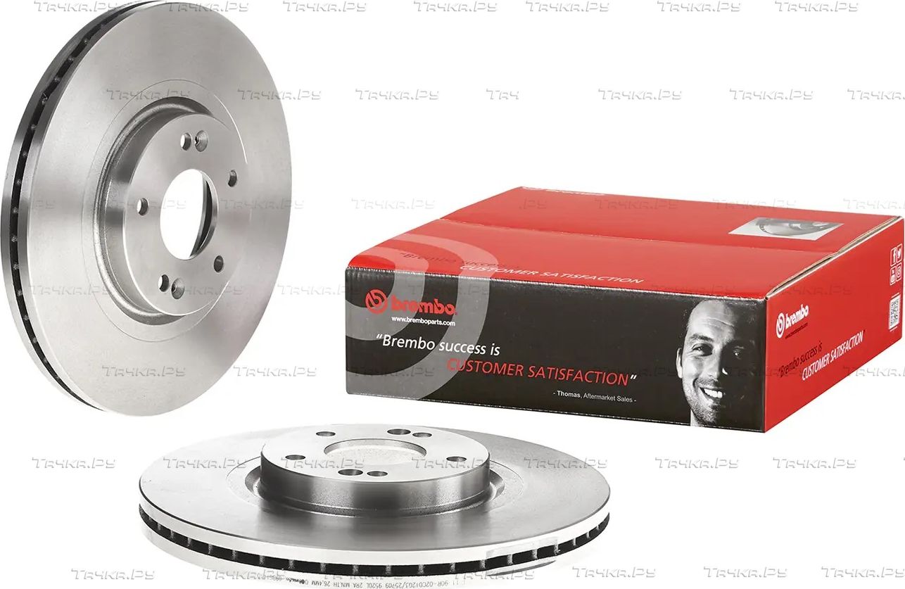 Тормозной диск Brembo передний для Kia Sorento III Prime 2015-2026. Артикул 09.B614.10