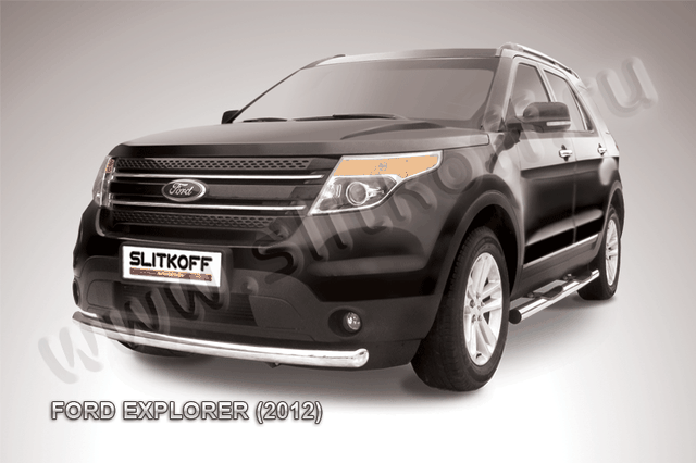 Защита Slitkoff переднего бампера d76 для Ford Explorer V 2012-2015. Артикул FEX002