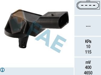 Датчик абсолютного давления (ДАД, MAP) FAE для Volkswagen Touareg II 2010-2018. Артикул 15043