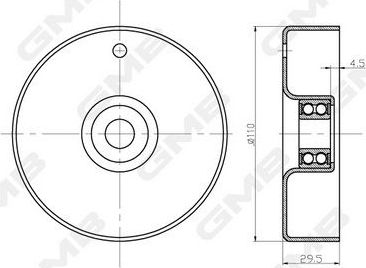 Направляющий (ведущий) ролик ремня ГРМ GMB. Артикул GTC0400