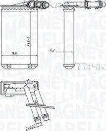 Радиатор отопителя (печки) Magneti Marelli для SEAT Toledo II 1998-2006. Артикул 350218445000