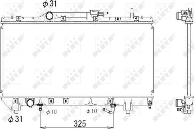 Радиатор охлаждения двигателя NRF (алюминий) для Toyota Carina E 1992-1997. Артикул 53336