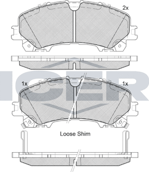Тормозные колодки Icer передние для Nissan X-Trail T32 2013-2025. Артикул 182202