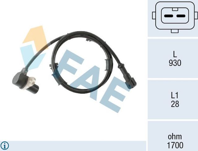 Датчик ABS FAE передний левый для Mitsubishi Space Star I 1998-2004. Артикул 78579