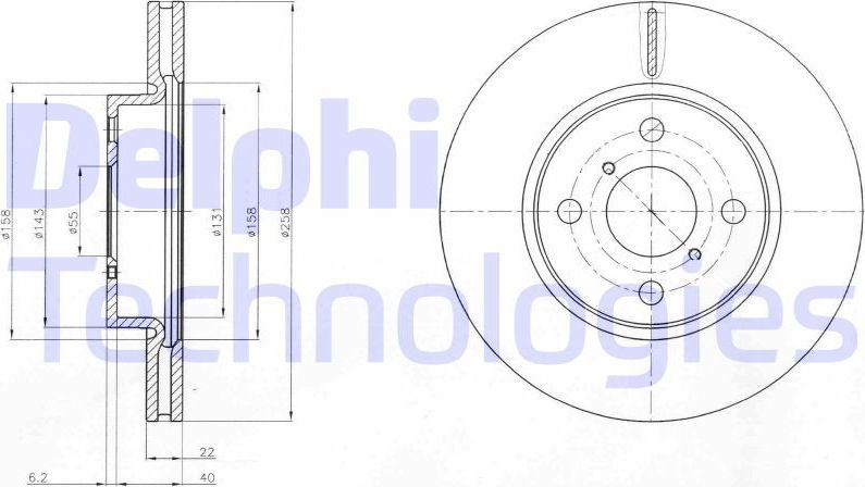 Тормозной диск Delphi. Артикул BG4116C