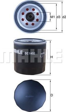Масляный фильтр Mahle. Артикул OC 1452