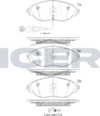 Тормозные колодки Icer. Артикул 182018