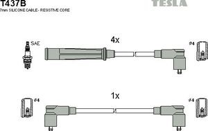 Высоковольтные провода (провода зажигания) (комплект) Tesla для BMW 5 II (E28) 1981-1987. Артикул T437B