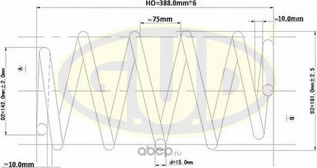 Пружина подвески G.U.D. передняя для Audi A6 I (C4) 1994-1997. Артикул GCS004223